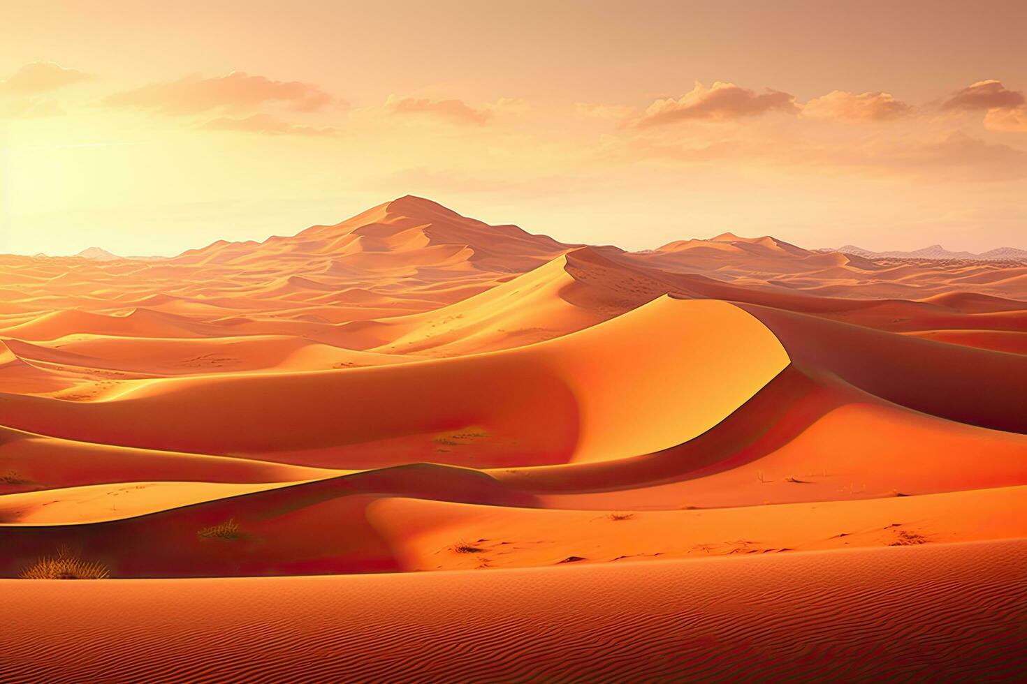 ai généré le sable dunes dans le Sahara désert. Maroc. Afrique. coucher de soleil, ai généré photo