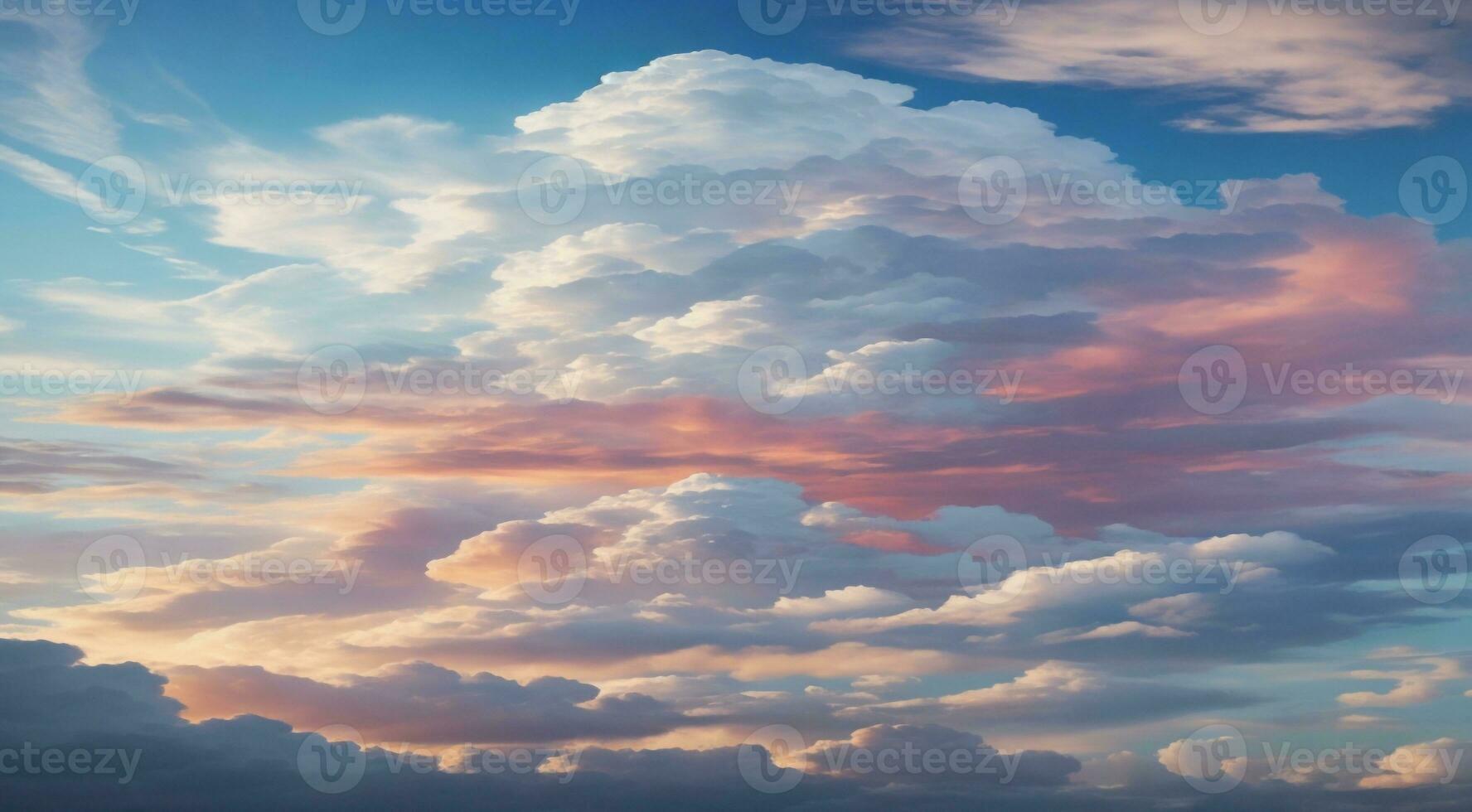 ai généré ciel avec des nuages, ciel et des nuages, scénique vue de des nuages dans le ciel photo
