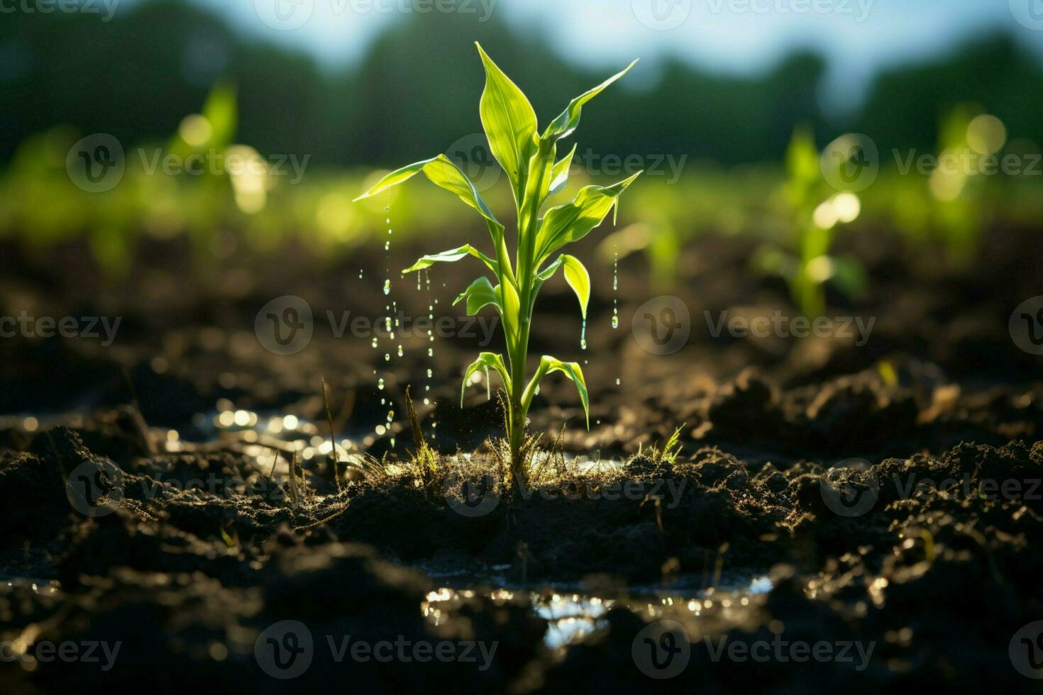 ai généré environnement intendance une arbre étant planté à contribuer à climat changement atténuation ai généré photo