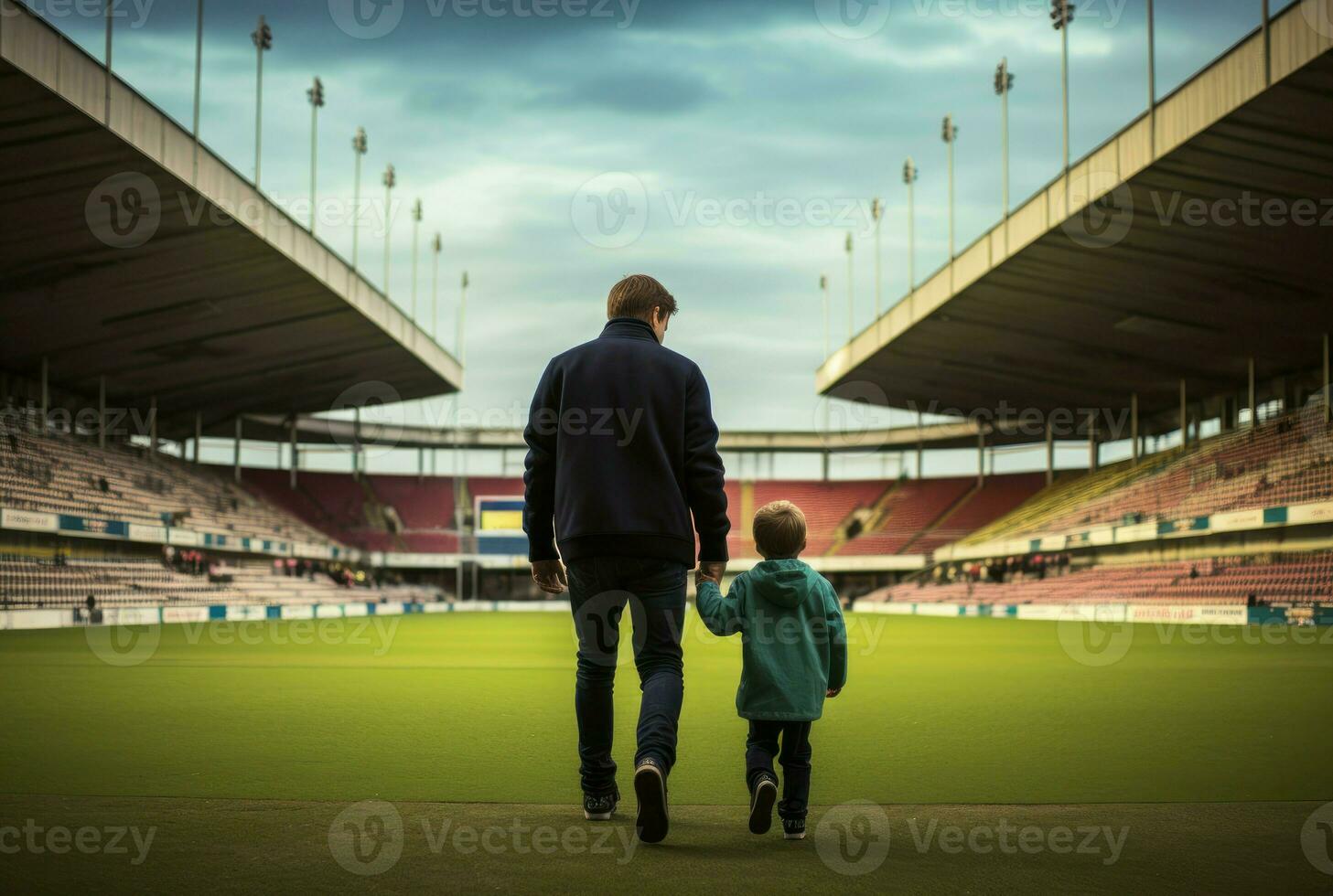 ai généré joyeux homme fils base-ball famille. produire ai photo