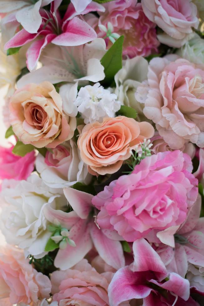 fleurs décorées pour le fond de mariage photo