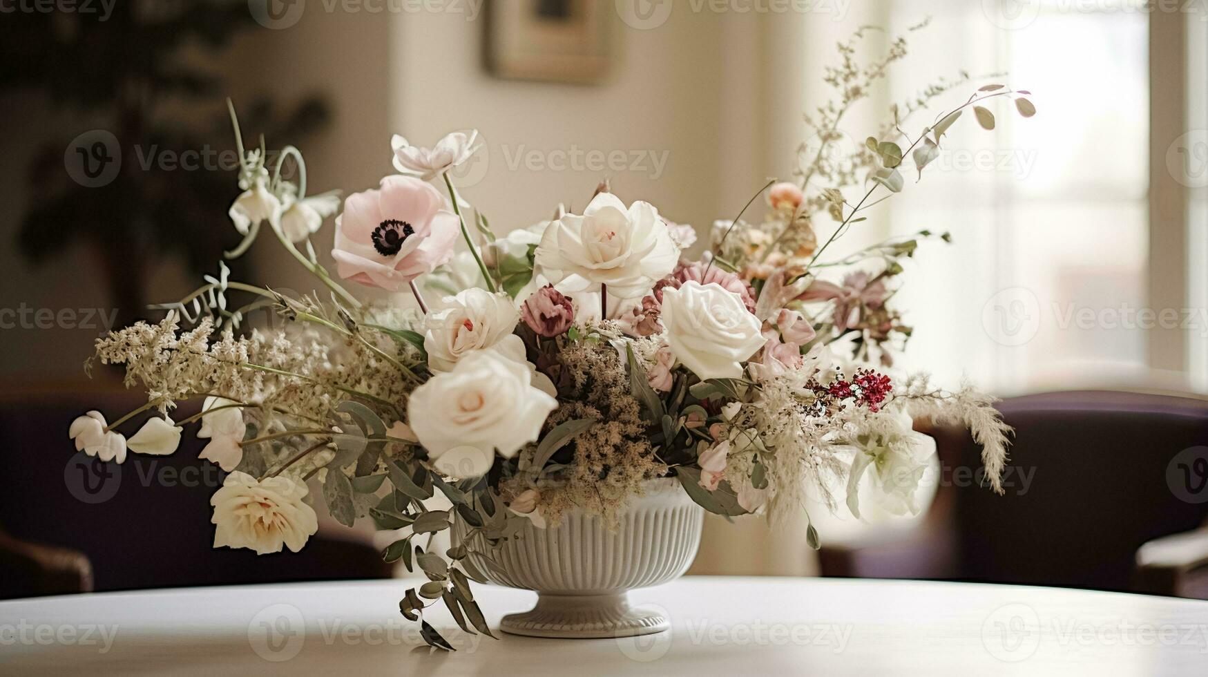 ai généré floral arrangement avec hiver, l'automne ou de bonne heure printemps botanique les plantes et fleurs photo