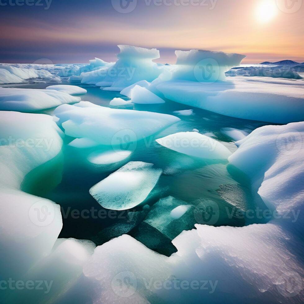 ai généré Arctique élégance navigation le congelé domaine photo