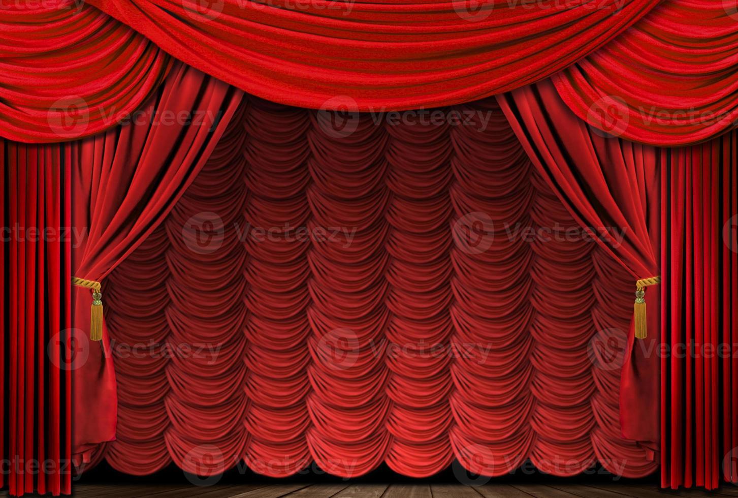 rideaux de scène de théâtre rouges à l'ancienne et élégants photo