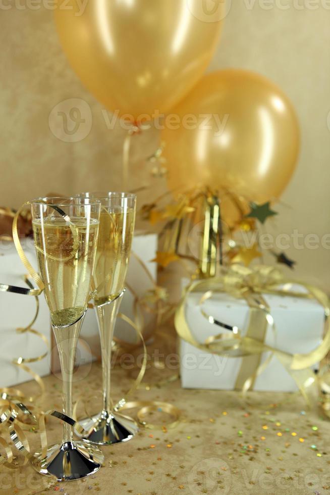 fête de vacances avec champagne photo