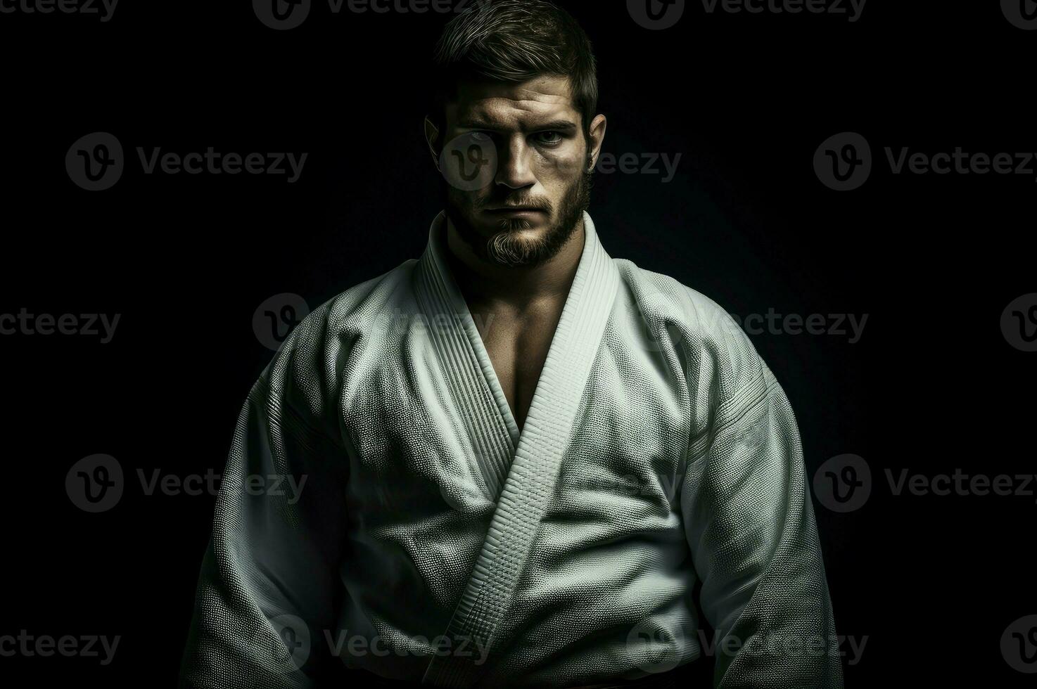 ai généré déterminé homme judo athlète. produire ai photo