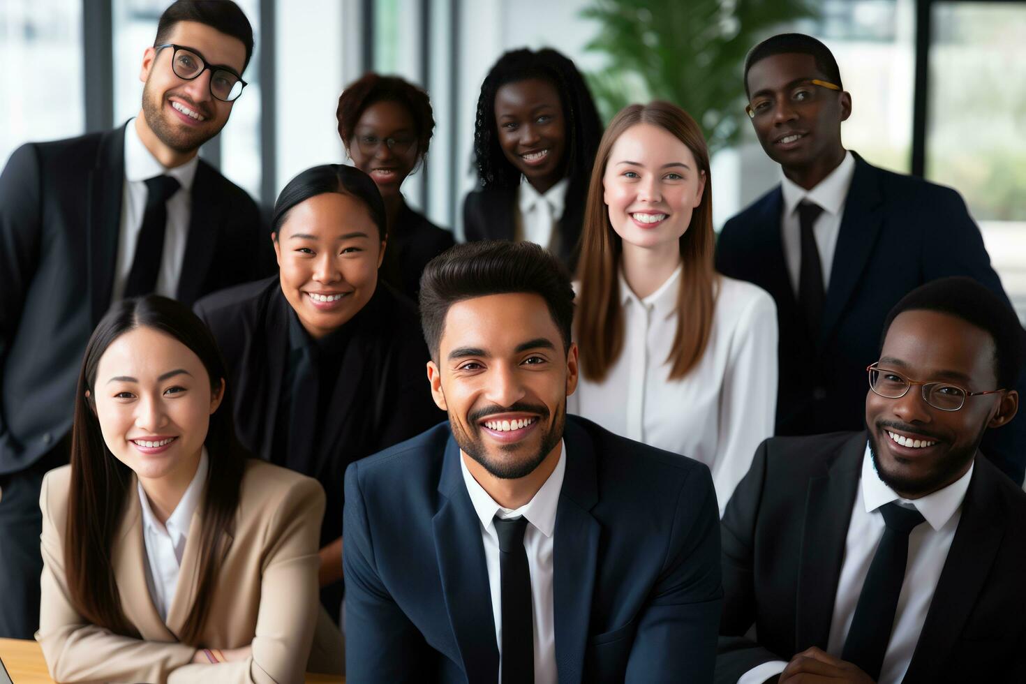 ai généré multi ethnique diverse Bureau Personnel affaires photo