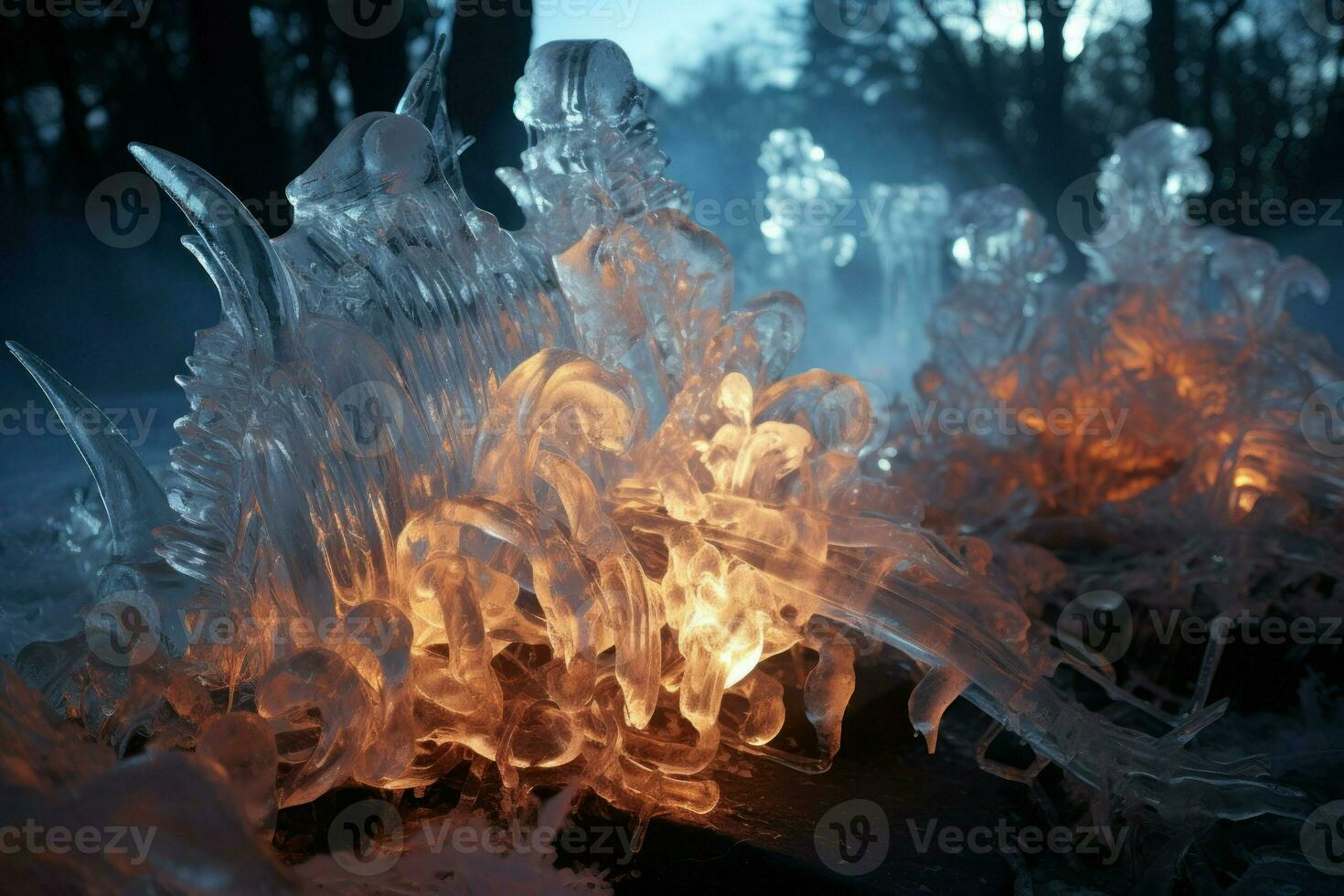 ai généré la glace sculptures - génératif ai photo