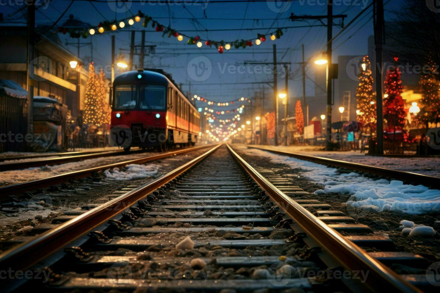 ai généré Noël les trains - génératif ai photo