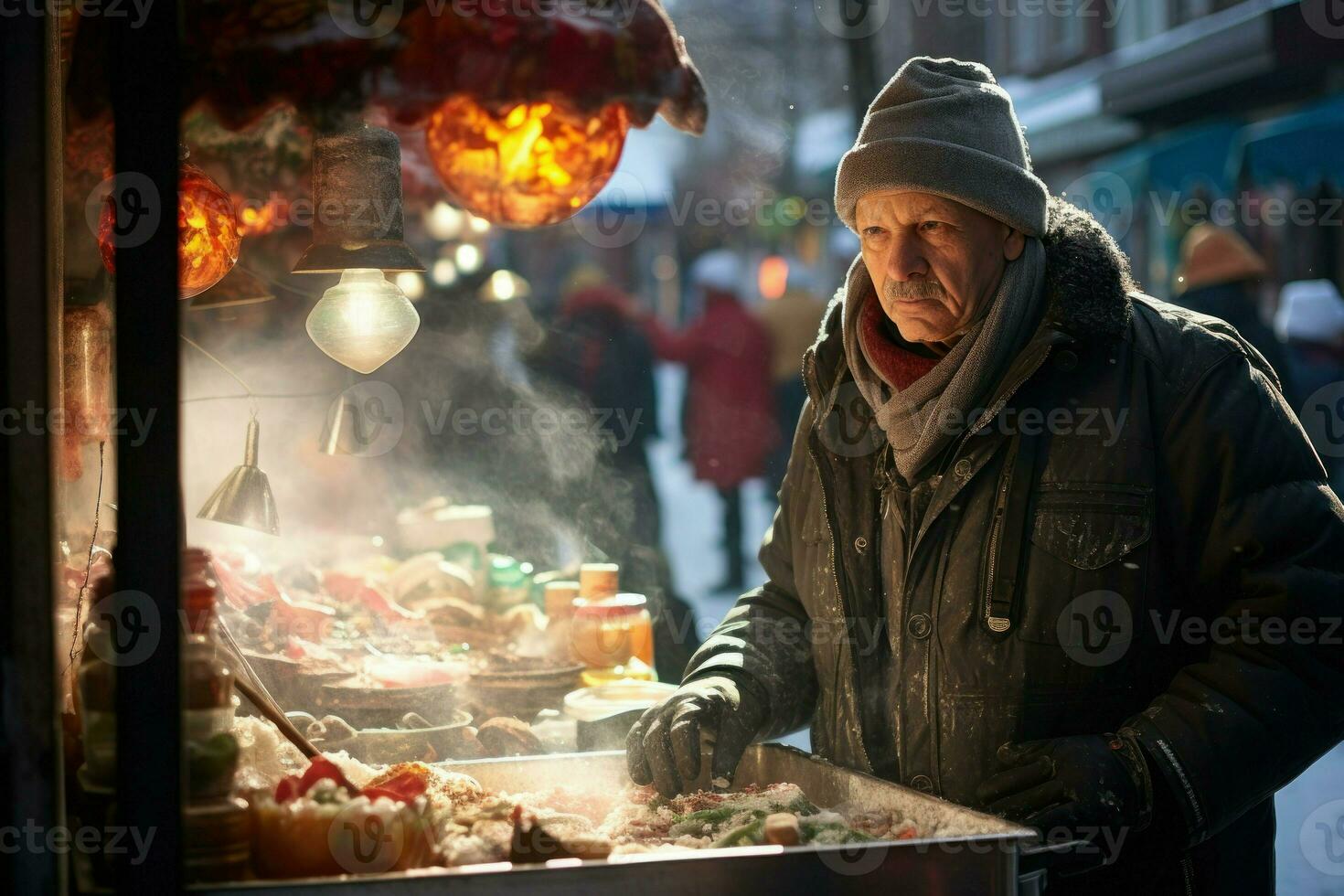 ai généré hiver rue la photographie - génératif ai photo