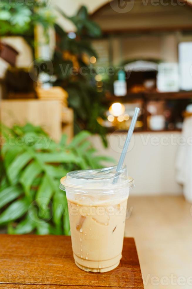 café latte en verre à emporter photo