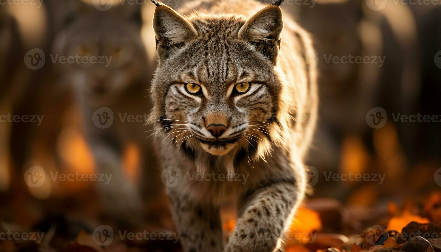 ai généré majestueux tigre en regardant, féroce et magnifique dans la nature généré par ai photo