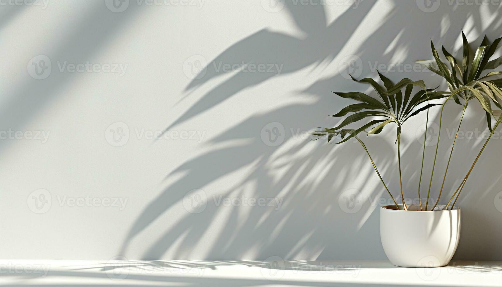 ai généré intérieur fleur pot sur tableau, lumière du soleil illumine généré par ai photo