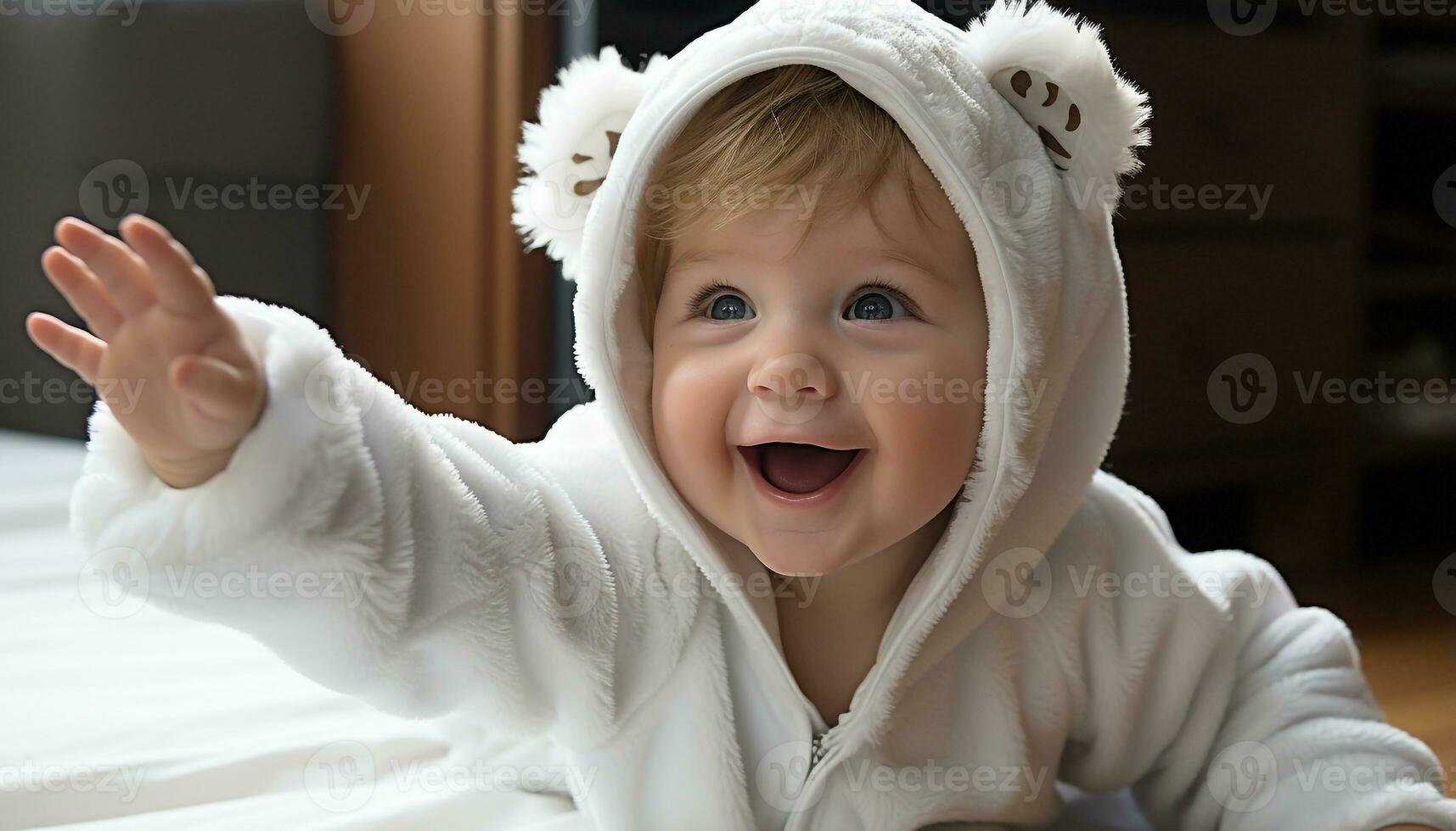 ai généré souriant bébé garçon apporte joie et bonheur généré par ai photo