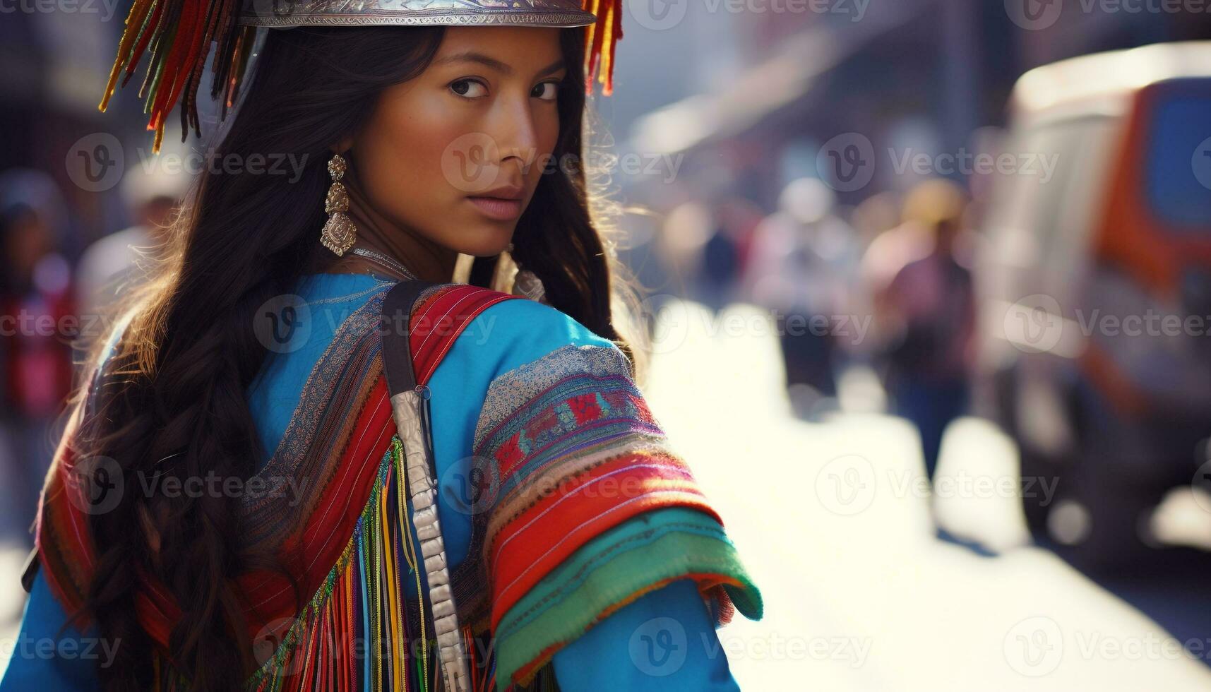 ai généré souriant Jeune femmes dans traditionnel vêtements, à la recherche à caméra généré par ai photo