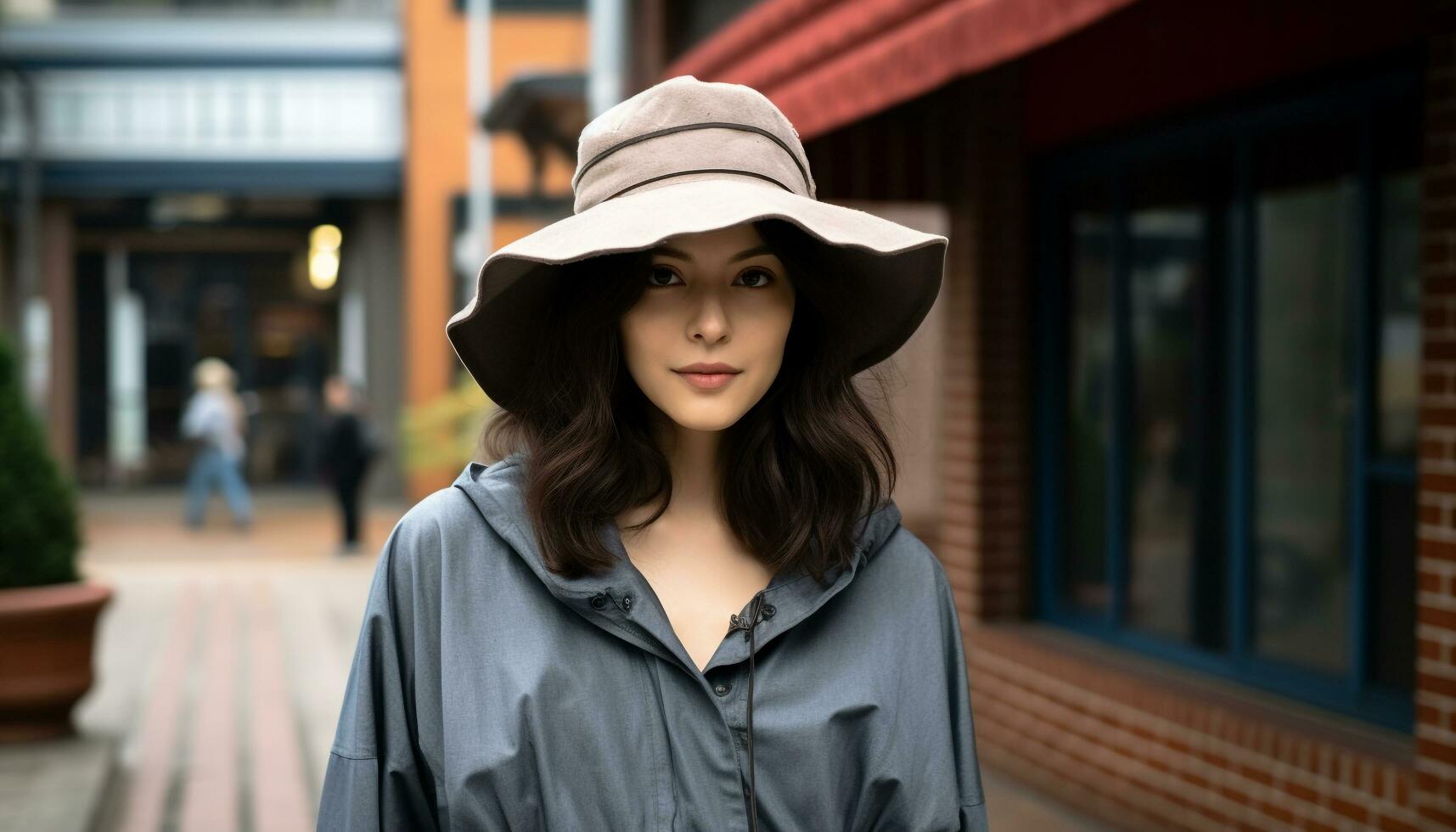 ai généré magnifique Jeune femme dans à la mode l'automne Vêtements généré par ai photo