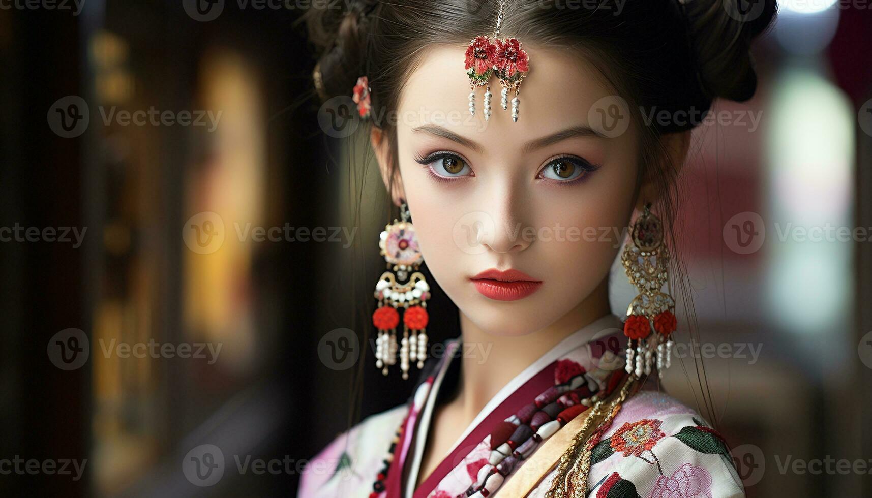 ai généré magnifique femme dans traditionnel Vêtements dégage élégance généré par ai photo