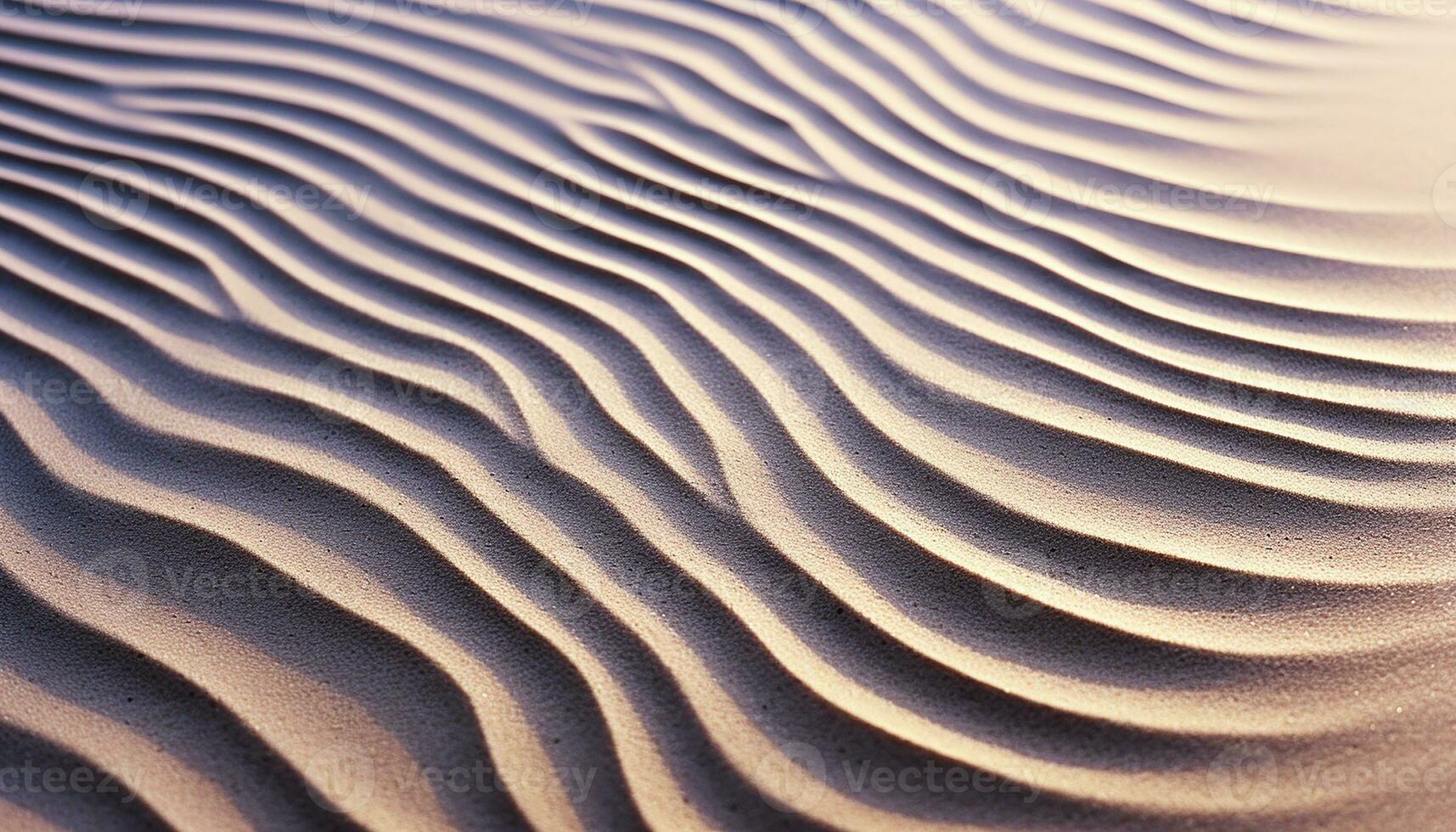 ai généré ondulé le sable dunes créer une rayé désert paysage généré par ai photo