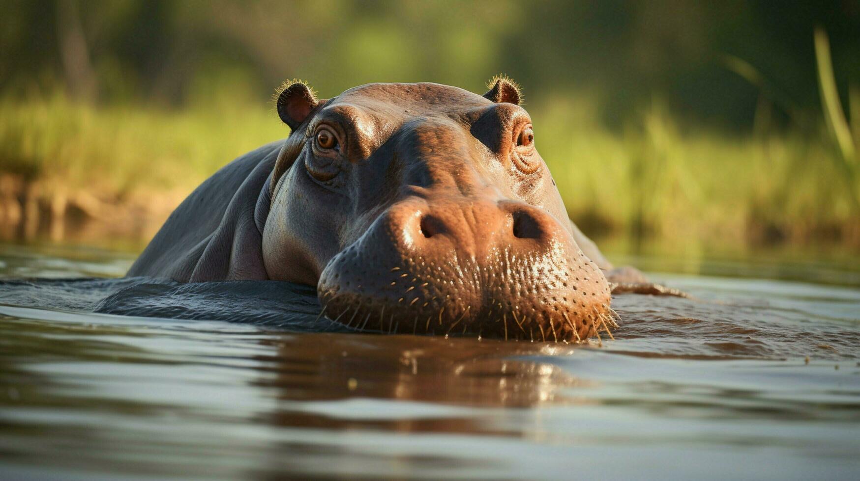 ai généré hippopotame haute qualité Contexte photo