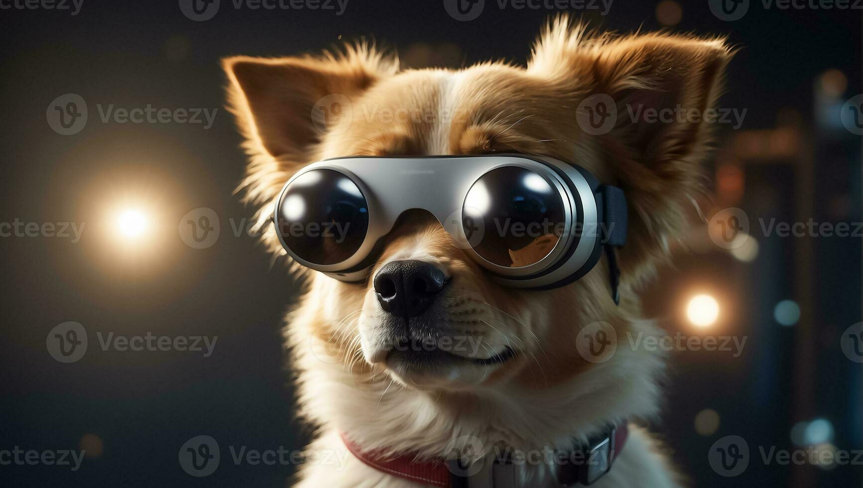 ai généré mignonne chien avec des lunettes à Accueil photo