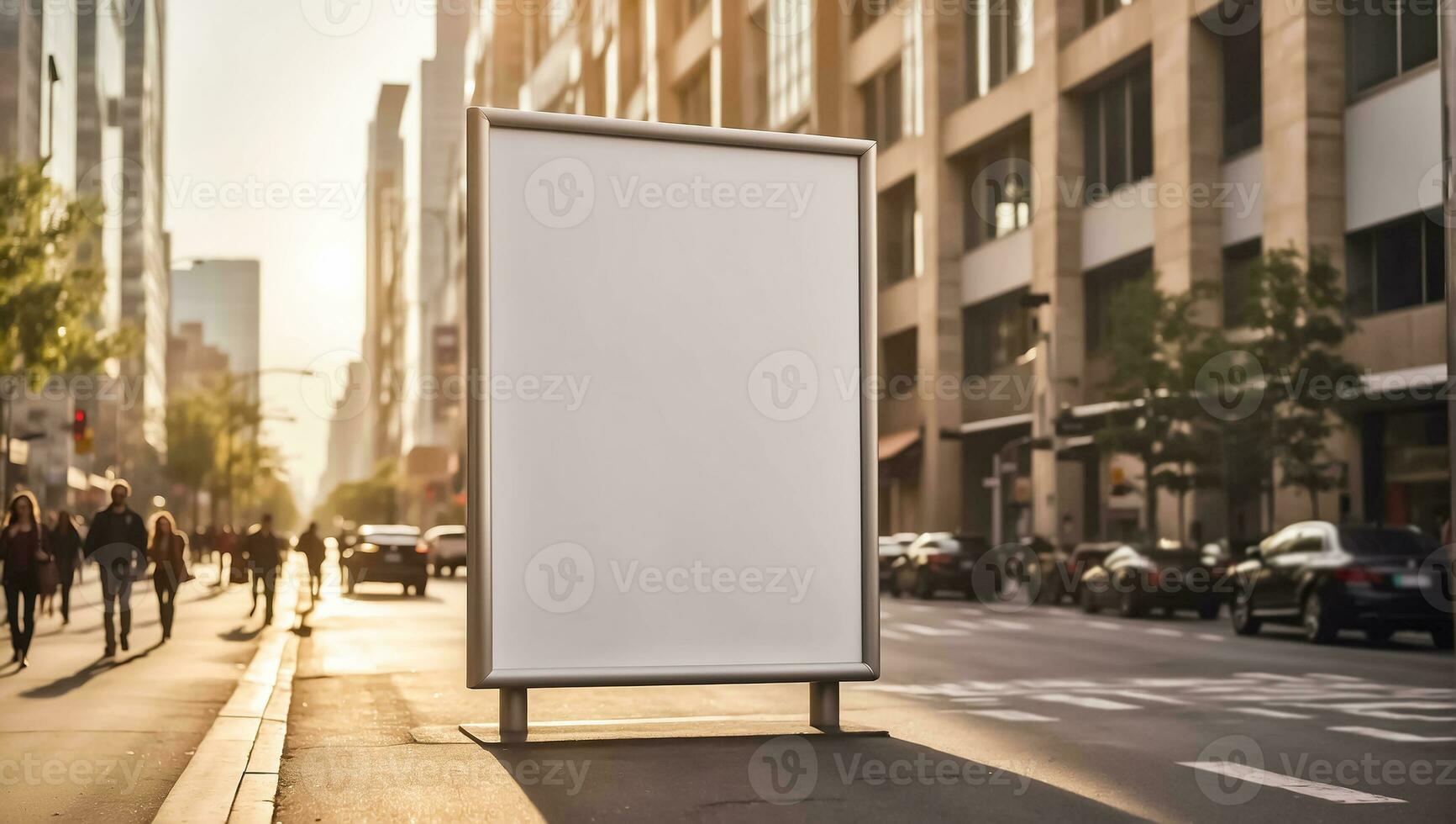 ai généré Vide La publicité bannière sur le journée rue photo