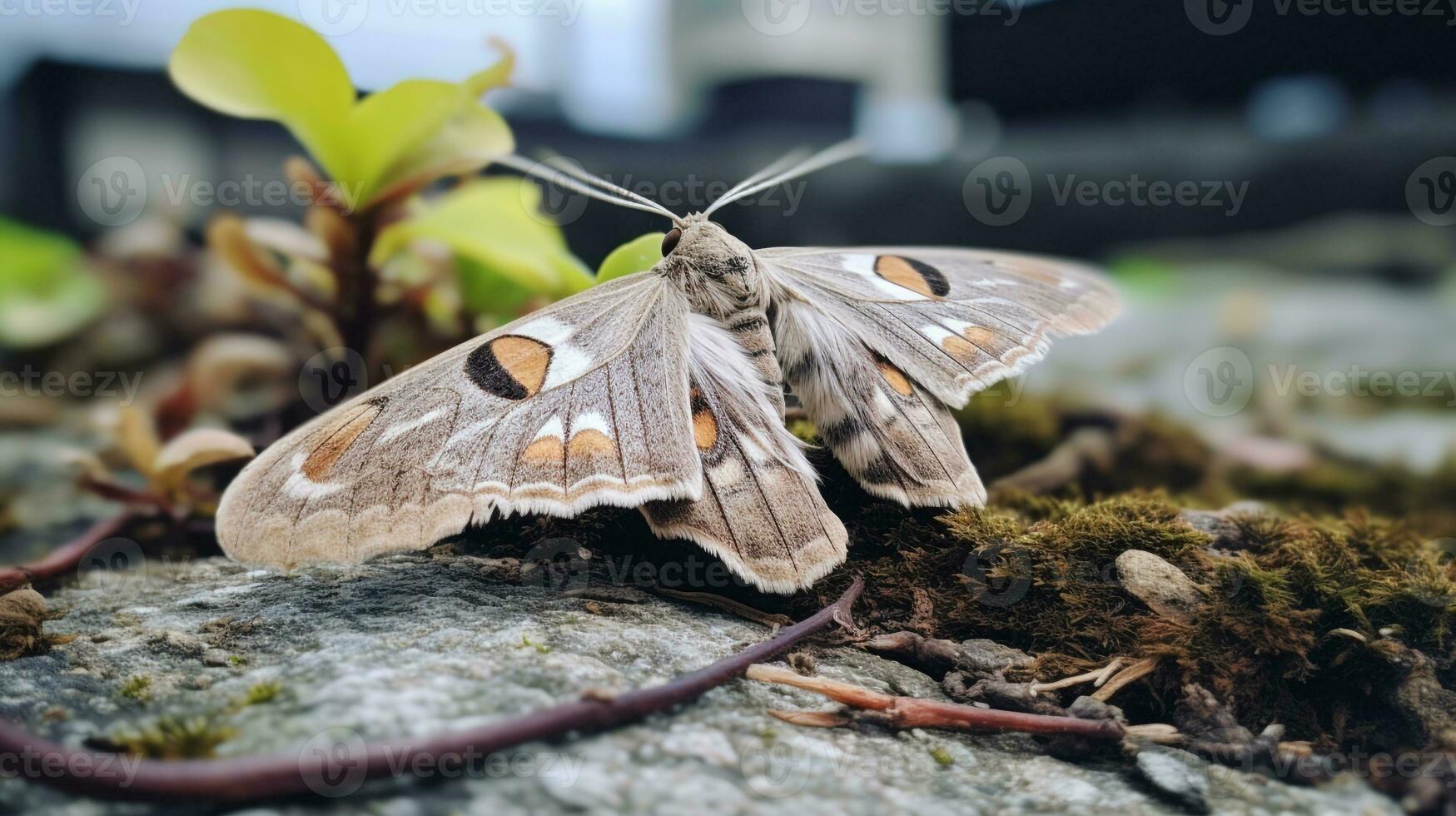 ai généré photo de papillon de nuit sur une sol. génératif ai