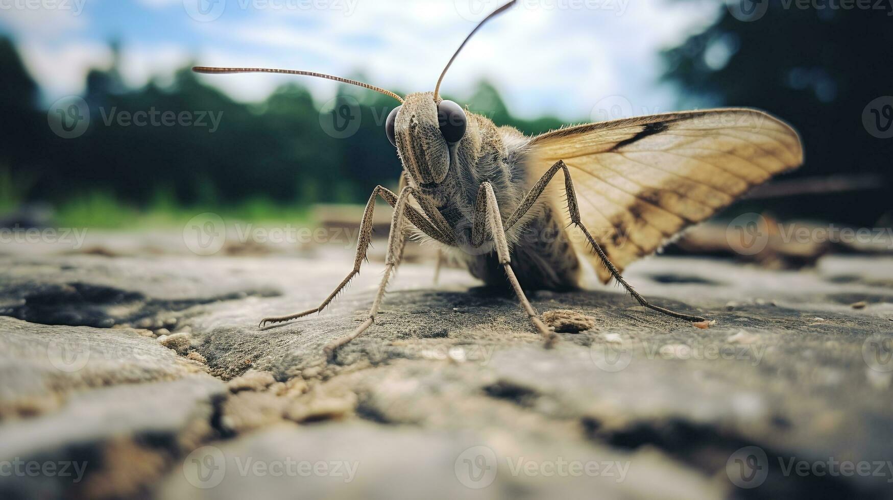 ai généré photo de papillon de nuit sur une sol. génératif ai