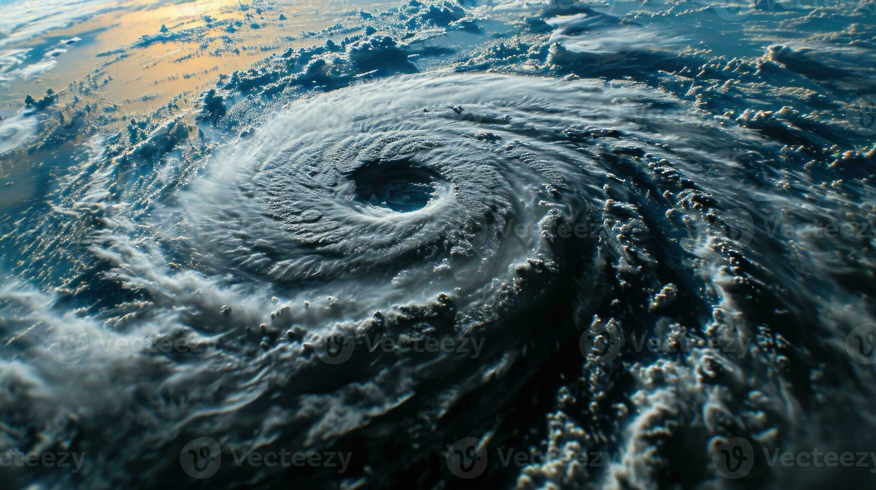 ai généré aérien Satellite vue de une puissant tropical cyclone photo
