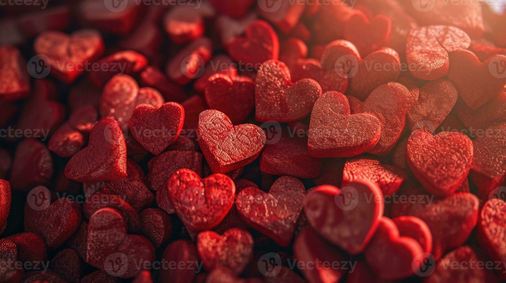 ai généré rouge cœurs symbolisant l'amour et la Saint-Valentin journée photo