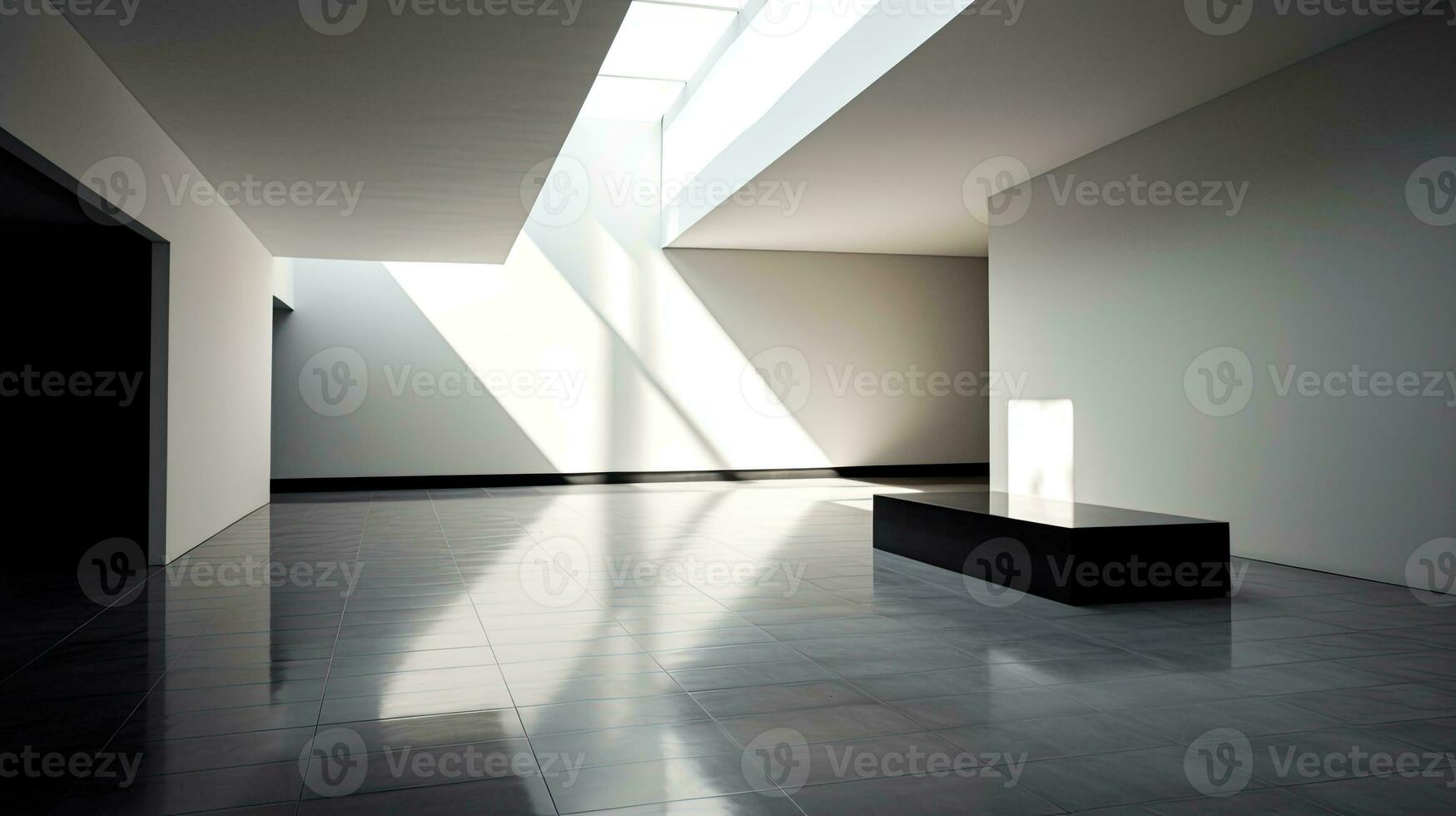 ai généré moderne intérieur conception avec lumière et ombres jouer photo