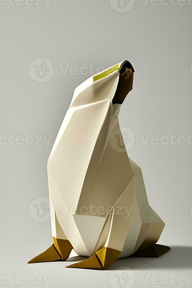 ai généré origami moine joint sur lumière Contexte photo