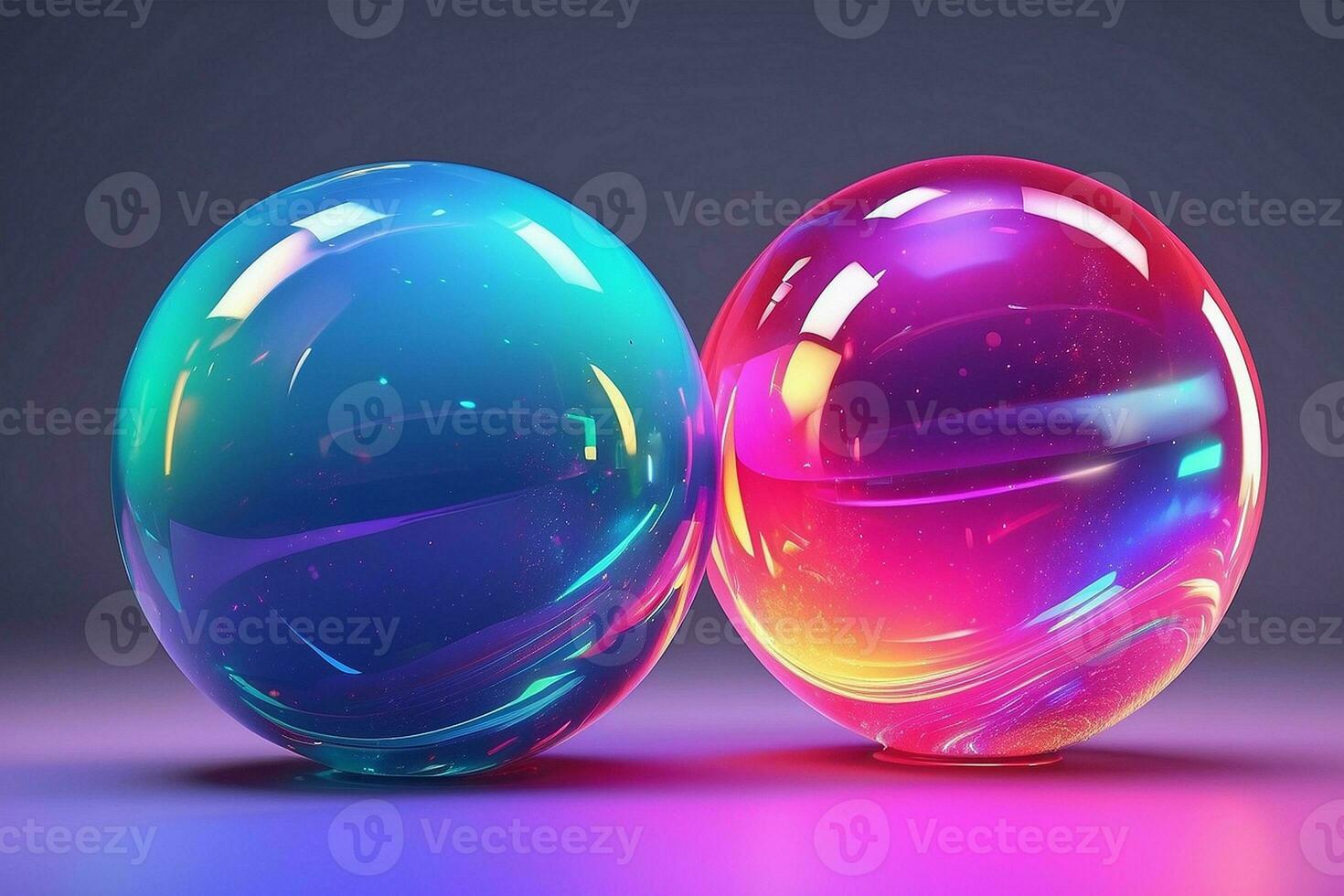 ai généré bulle abstrait 3d rendre de coloré bulles abstrait Contexte génératif ai photo