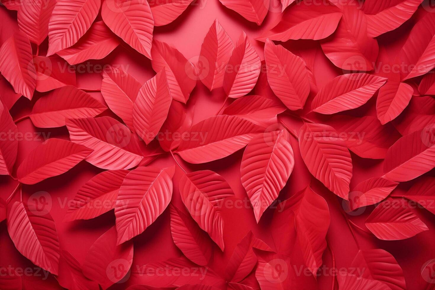 ai généré rouge papier feuilles sur une rouge Contexte. généré par artificiel intelligence. photo