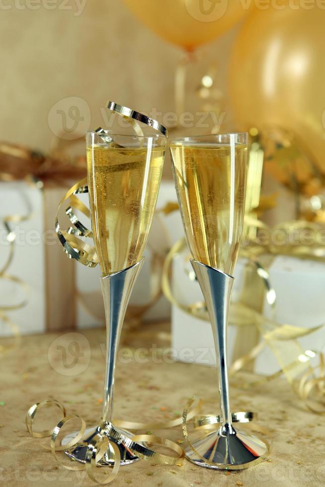 belles flûtes à champagne festives photo