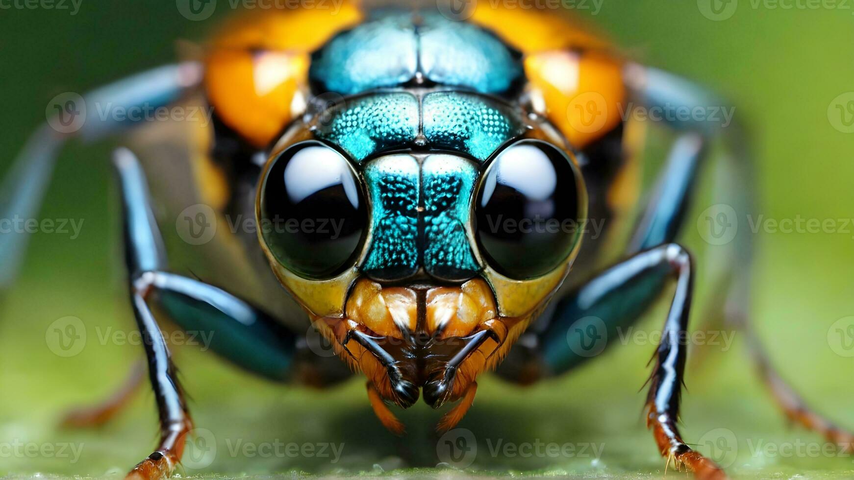 ai généré macro coup cette capture le regard de un insecte par ses yeux, Contexte image, génératif ai photo