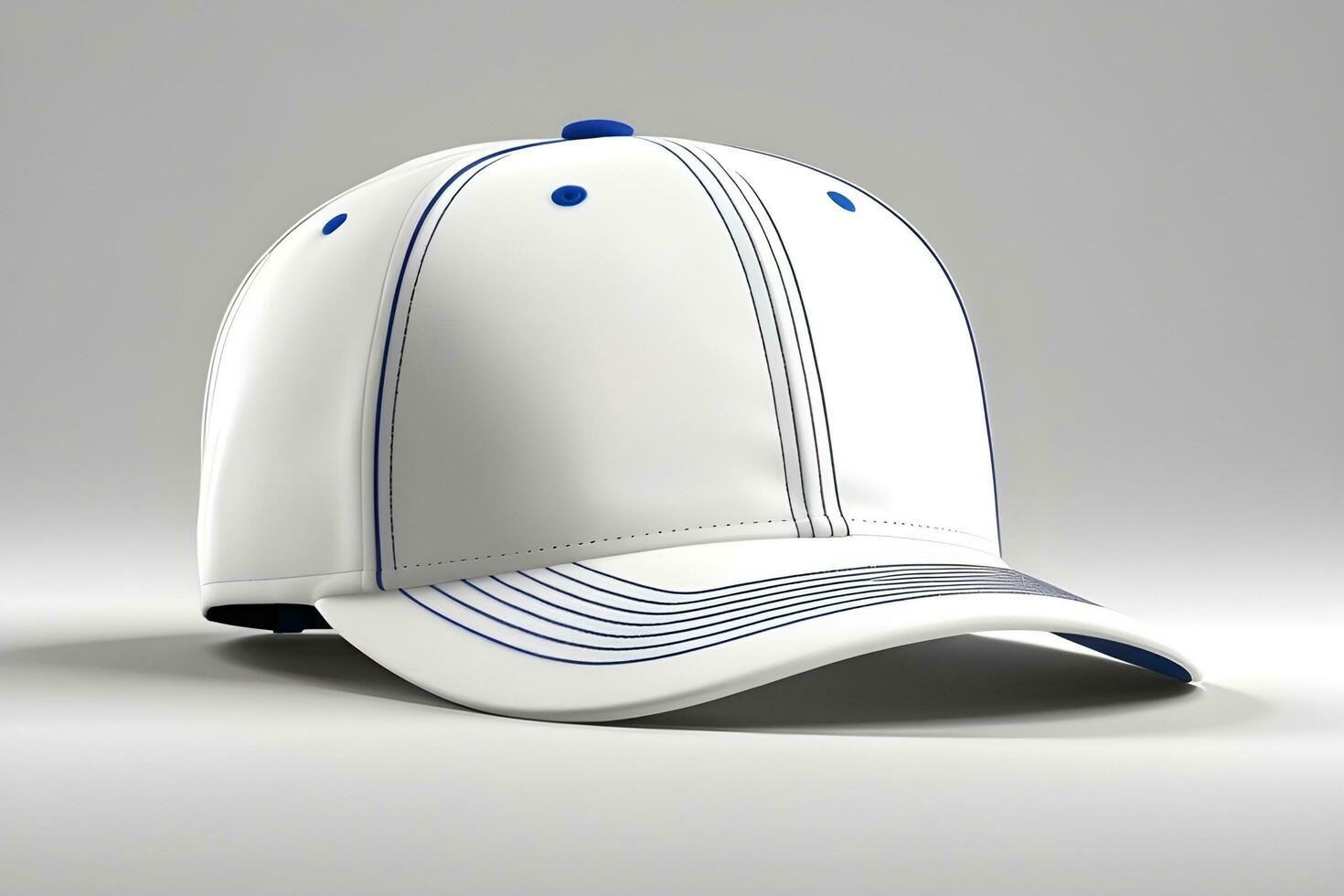 ai généré portrait de une base-ball casquette contre blanc arrière-plan, une décontractée chapeau avec une arrondi couronne et une rigide bord, génératif ai photo