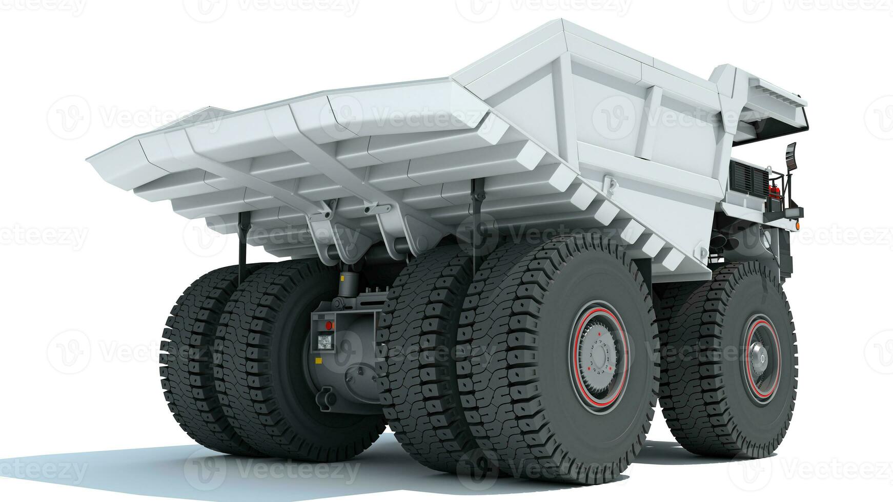 exploitation minière déverser un camion lourd construction machinerie 3d le rendu sur blanc Contexte photo