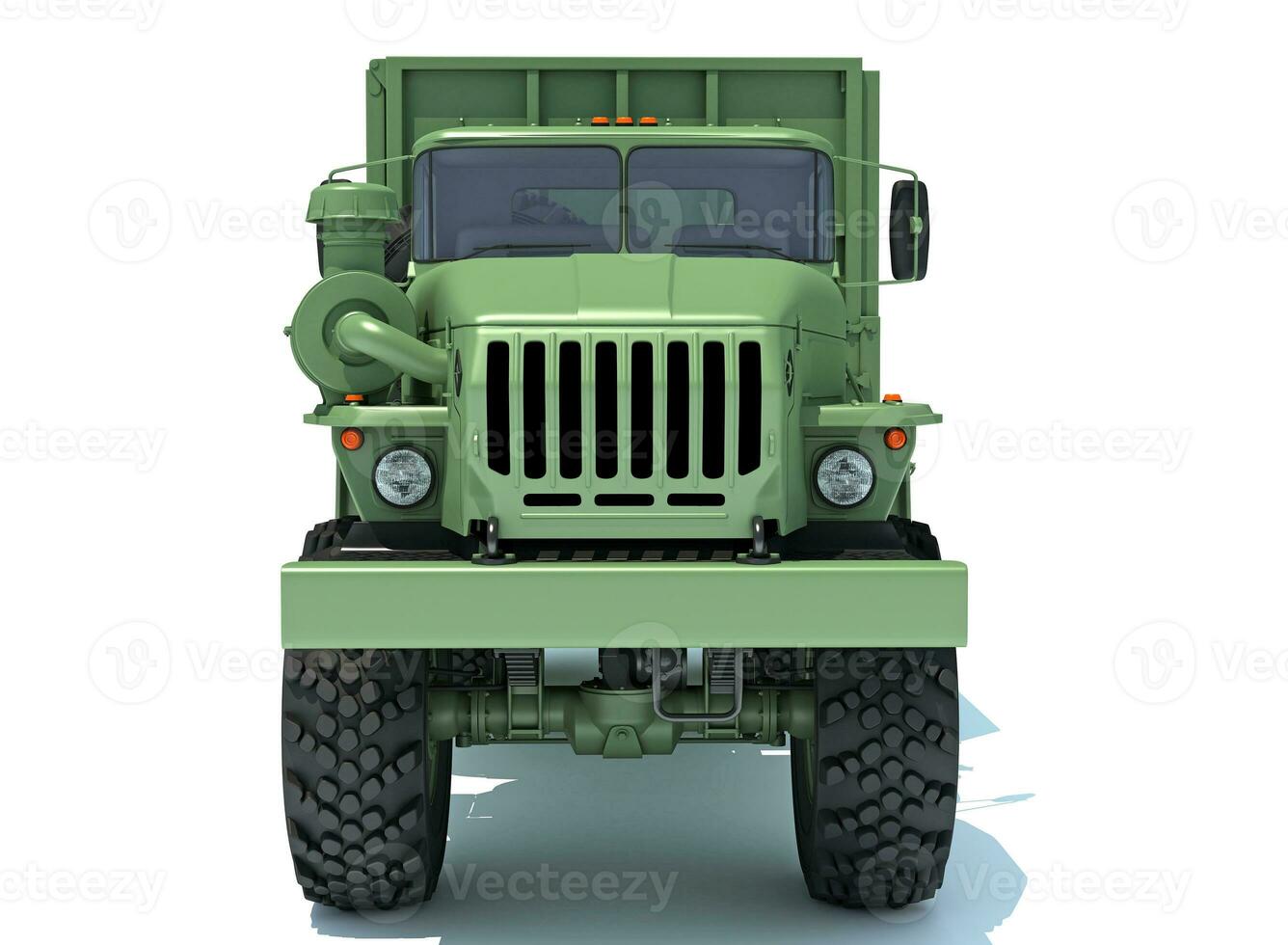 militaire un camion de route 6x6 3d le rendu sur blanc Contexte photo