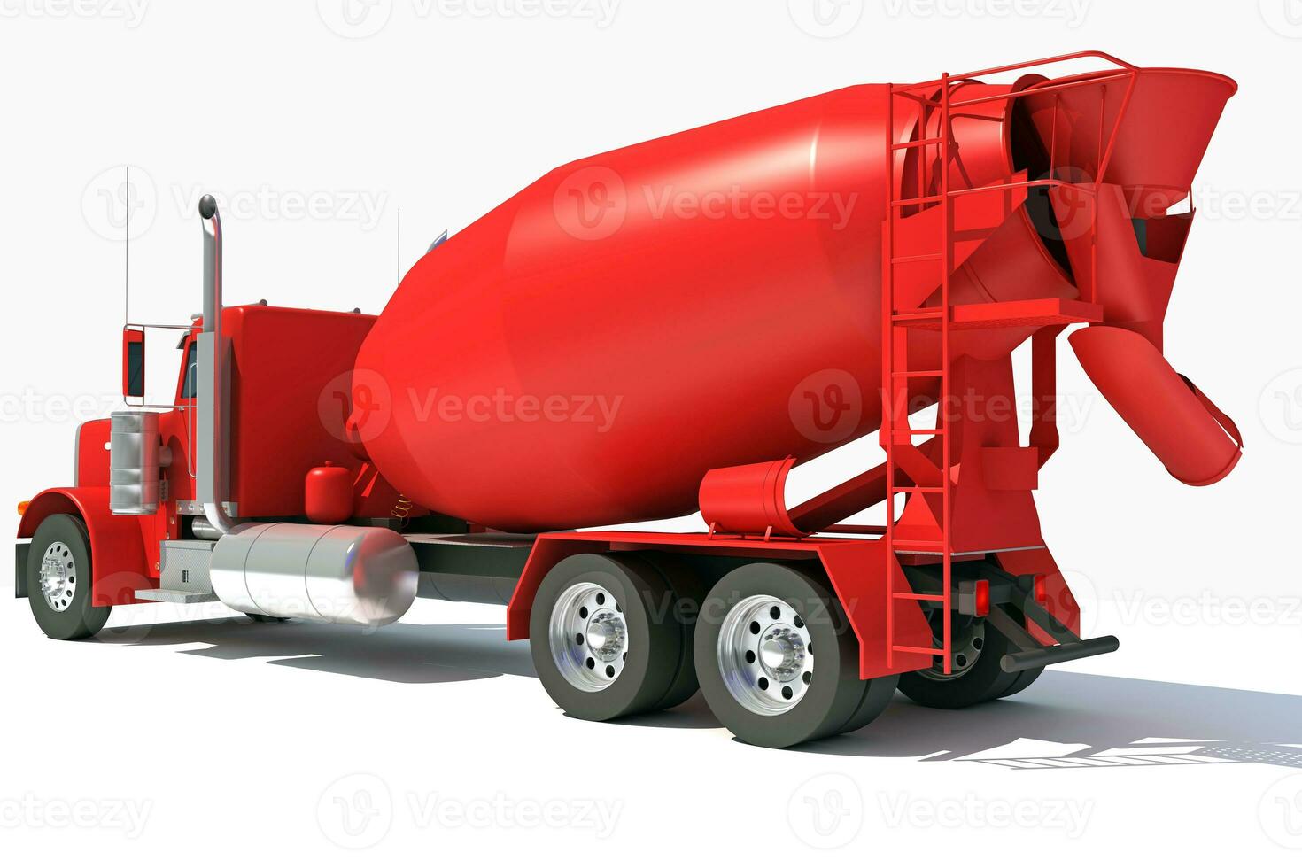 béton mixer un camion lourd construction machinerie 3d le rendu sur blanc Contexte photo