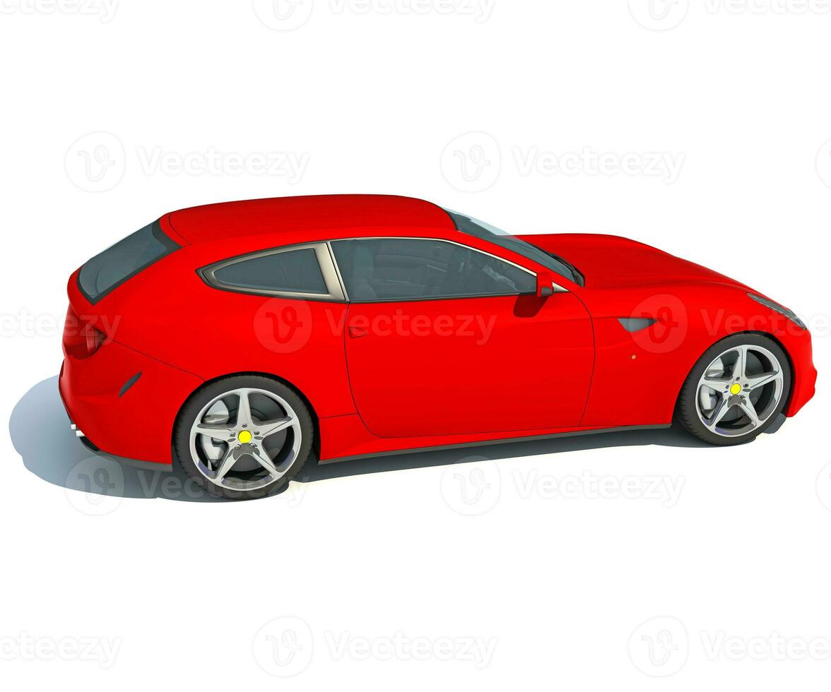 course voiture 3d le rendu sur blanc Contexte photo