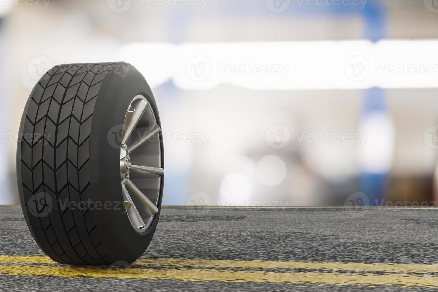 inspection de voiture de pneu mesurer la quantité de pneus en caoutchouc gonflés voiture photo