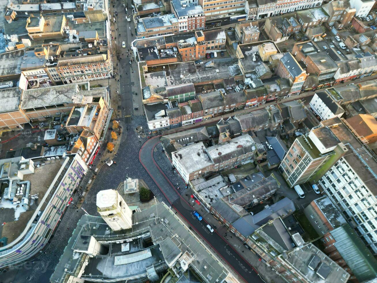 magnifique haute angle vue de central luton ville de Angleterre Royaume-Uni. décembre 1er, 2023 photo