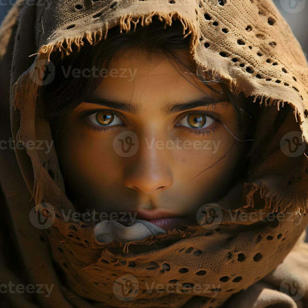 ai généré portrait de masculin arabe Hommes avec foulard. génératif ai photo