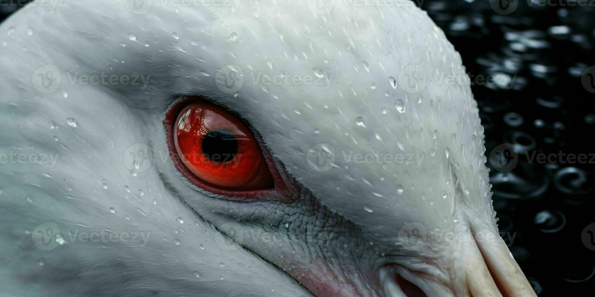 ai généré proche en haut de une blanc cygne avec magnifique yeux. génératif ai photo