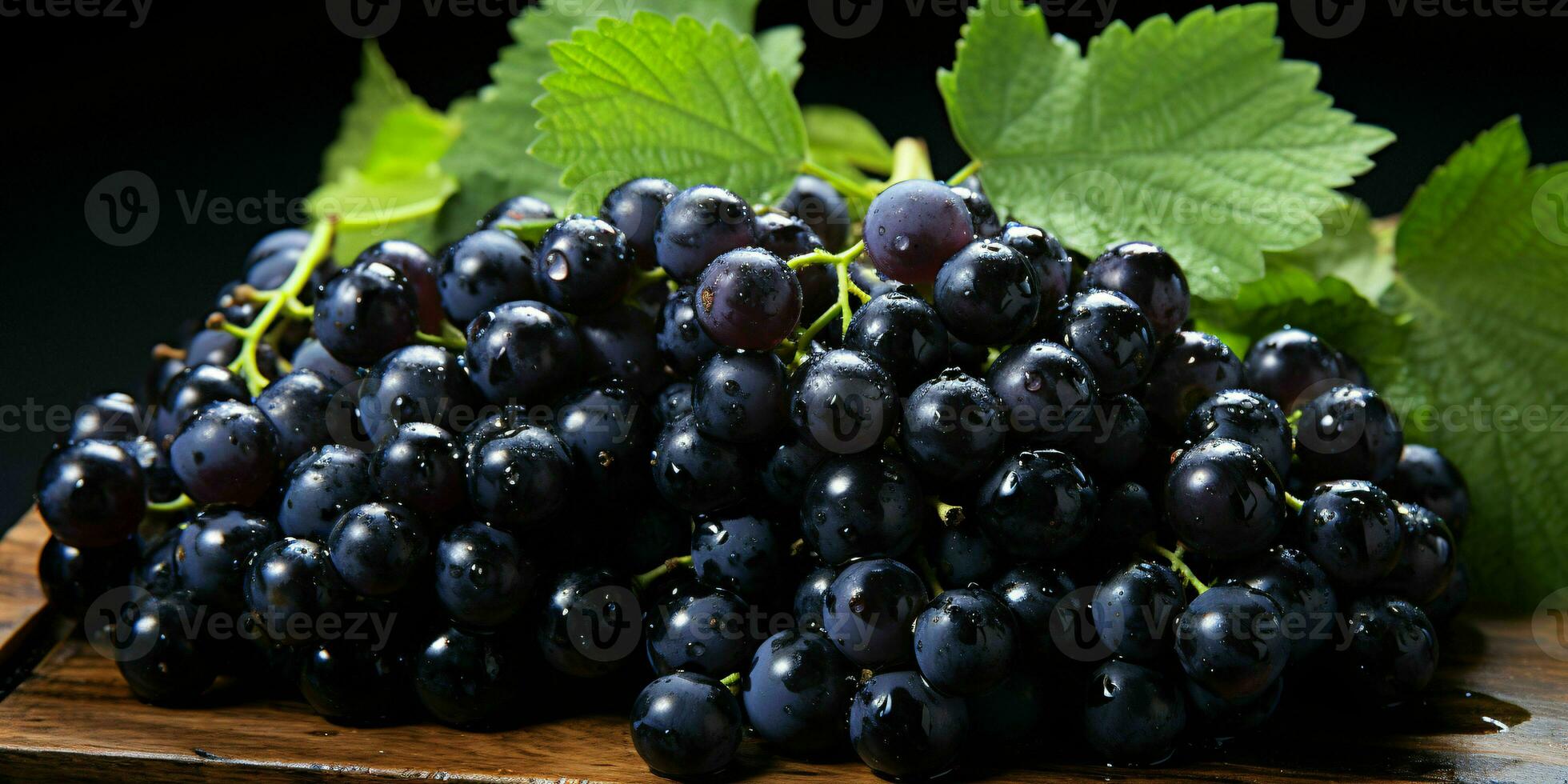 ai généré Frais noir groseille fruit. génératif ai photo