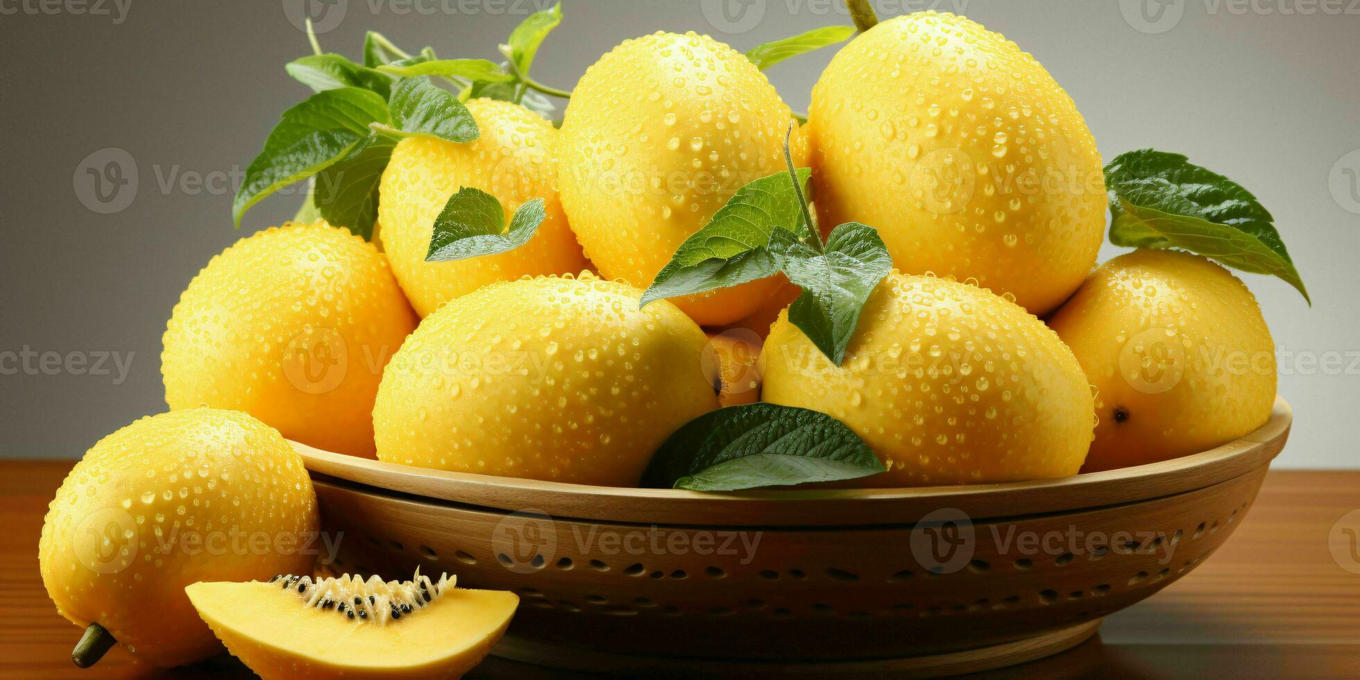 ai généré Frais canari melon avec l'eau gouttes. génératif ai photo