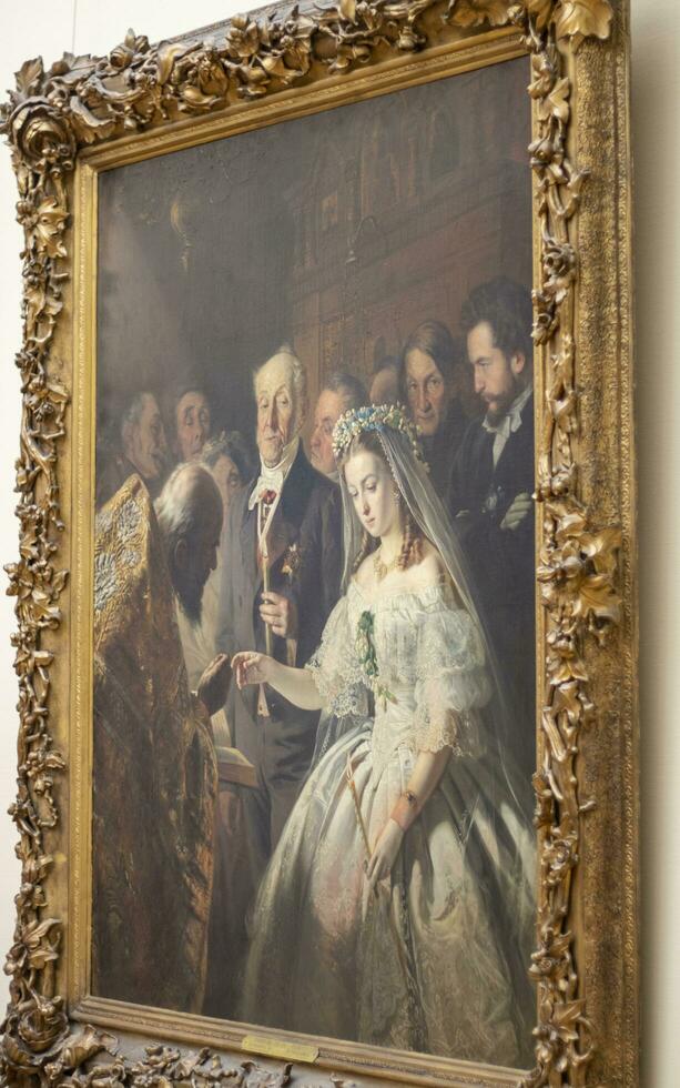 Moscou, Russie - 08.10.2023 - célèbre La peinture par Vassili pukirev , inégal mariage, affiché à Tretiakov Galerie. art photo
