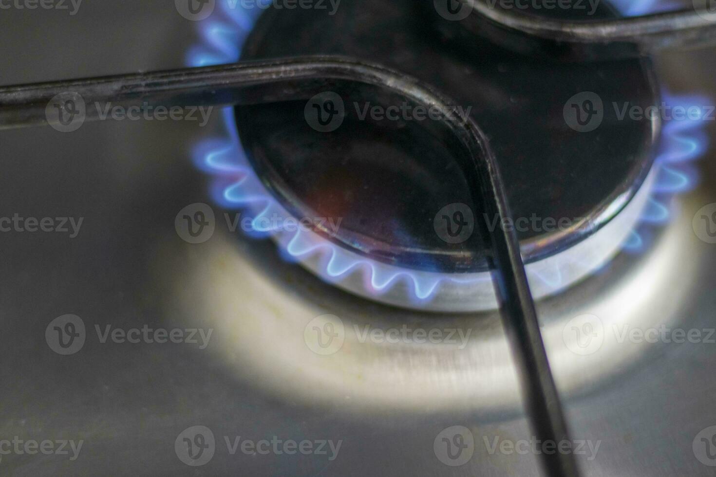 proche en haut coup de le gaz brûleur de le gaz cuisinier. Ménage photo