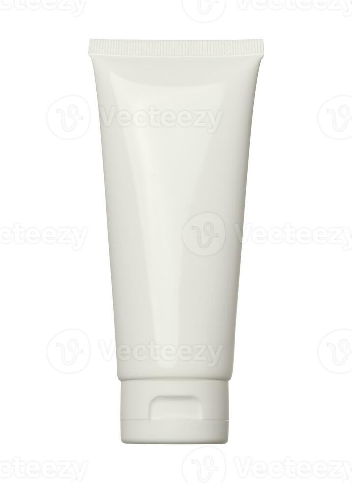 blanc Plastique tube pour crème, gel et dentifrice sur un isolé Contexte photo