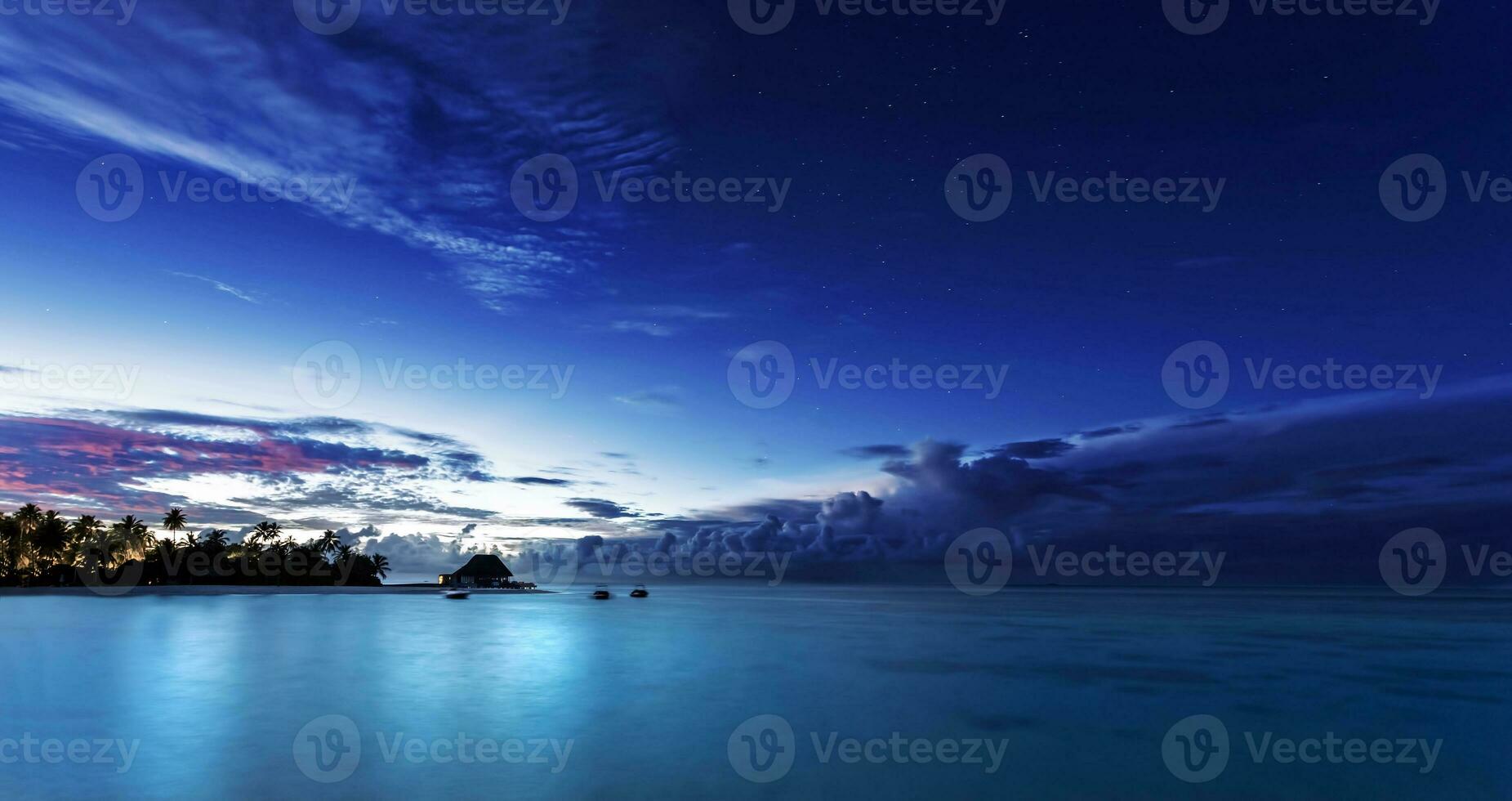 étoilé nuit sur Maldives photo